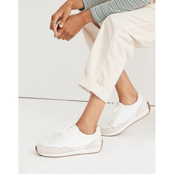 Madewell League Sneakers in Washed Nubuck in Cloud Linen Multi - Picture 4 of 9